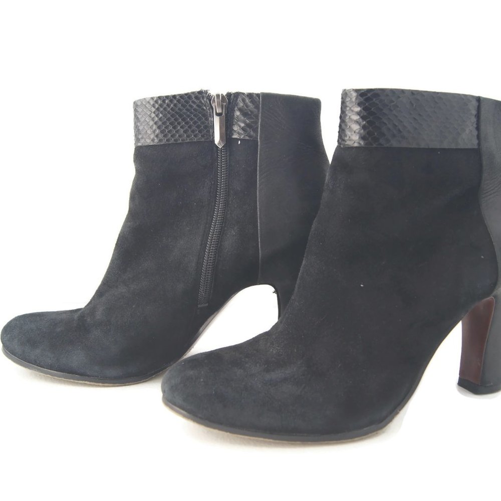 Sam Edelman Women Slim Heel Ankle Booties Size US 8.5 Black Suede Leather